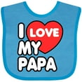 thumbnail image 3 of Inktastic I Love My Papa Boys or Girls Baby Bib, 3 of 4