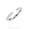 thumbnail image 3 of 1/6 Ct Moissanite Stackable Wedding Band Open Ring for Women 14K White Gold Plated D Color VVS1 Fine Jewelry Gifts Size 4, 3 of 6