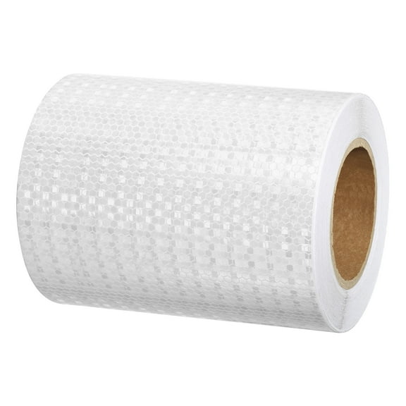Uxcell Reflective Tape, 8 Inch x 82 ft Waterproof Self Adhesive High Visibility Caution Warning Safety Tape, White