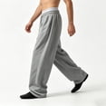 thumbnail image 4 of Mens Athletic Sports Pants Drawstring Elastic Waist Loose Fashion Streetwear Trousers Fathers Day Gift, 4 of 5
