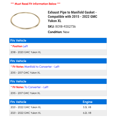 thumbnail image 2 of Exhaust Line to Manifold Gasket - Compatible with 2015 - 2022 GMC Yukon XL 2016 2017 2018 2019 2020 2021, 2 of 2