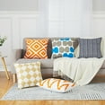 thumbnail image 3 of GlowSol 2 Pcs Beige Throw Pillow Covers 18" x 18" Checkered Embroidered Square Pillowcase Decorative Cushion Case for Couch Sofa Living Room, 3 of 6