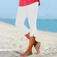 thumbnail image 2 of WAYUTE Women's Leggings High Waisted Exercise Hollow Casual Summer Beach Solid Cropped Pants Stretchy Fit Running L, 2 of 5