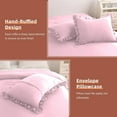 thumbnail image 6 of D.N.G. BEDDINGS 1 Piece Luxury 5 Inch Two Layer Ruffle Comforter Premium Super Soft, 800 TC, 100% Egyptian Cotton, Super Soft, Super King Size Light Pink Color, 6 of 7