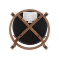 thumbnail image 6 of Guyou Counter Height Stools Set of 2, Mid Century Modern Armless Island Bar Stools with Curved Back and Wooden Frame, Round Kitchen Stools with Footrest for Restaurant Bar Bistro Kitchen Island, Black, 6 of 9