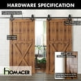 thumbnail image 3 of Homacer Black Rustic Sliding Barn Door Hardware Kit, for Two/Double Doors, 12ft Long Flat Track, Diamond Design Roller, Heavy Duty, for Interior & Exterior Use, 3 of 3