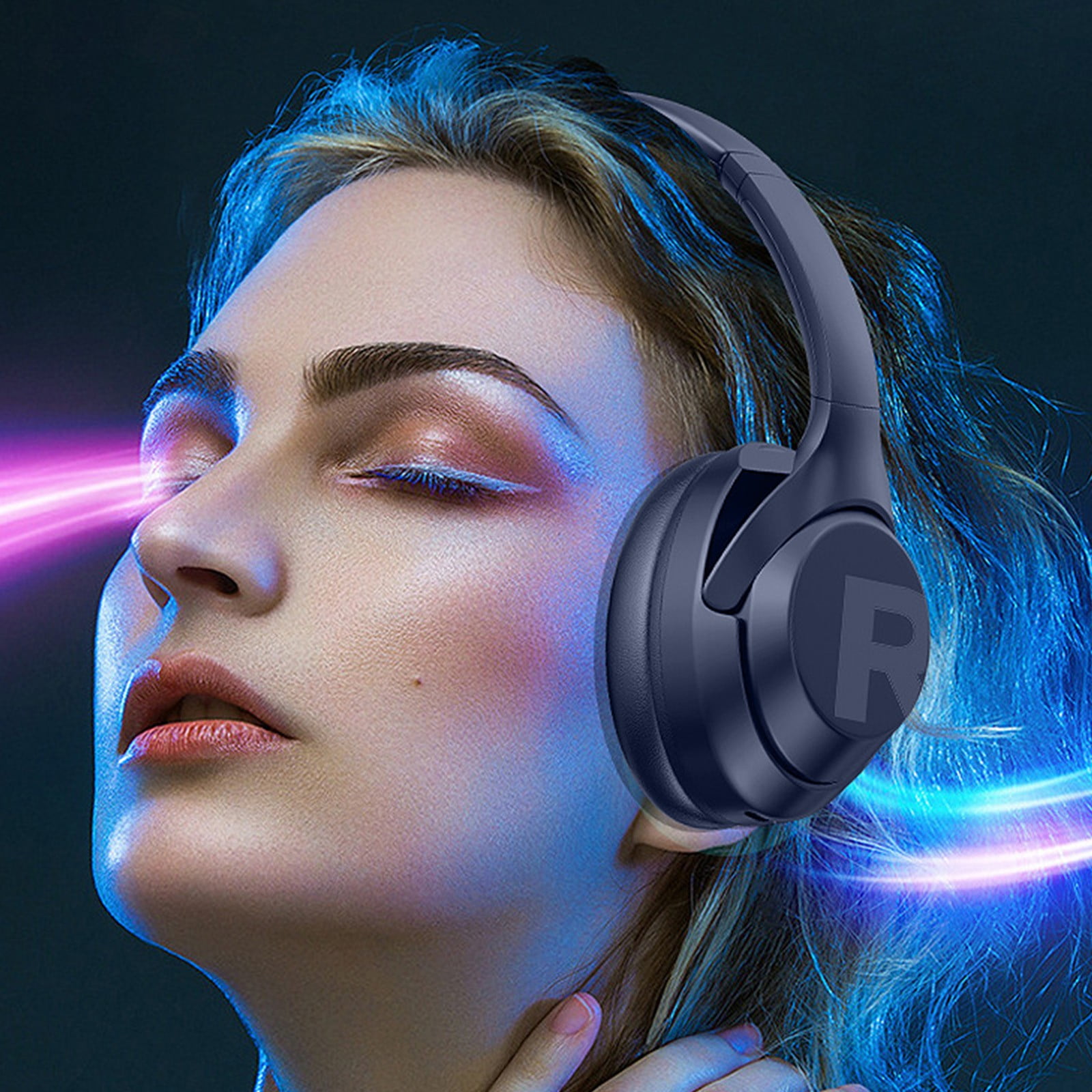 Oggfader Wireless Earbuds Bluetooth Earphone Wireless Headphones Stereo Foldable Sport Earphone Microphone Headset Handfree Blue