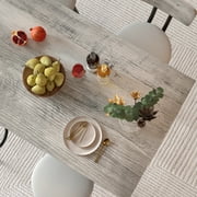 5 Pieces Bar Table Set, Industrial Style Dining Table Set with 4 PU Upholstered Stools, Counter Height Dining Table and Chairs Set, Metal Frame and Wood Top Table Kitchen Furniture Set for Dining Room
