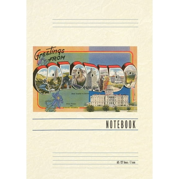 Vintage Lined Notebook Greetings from Colorado (Paperback)