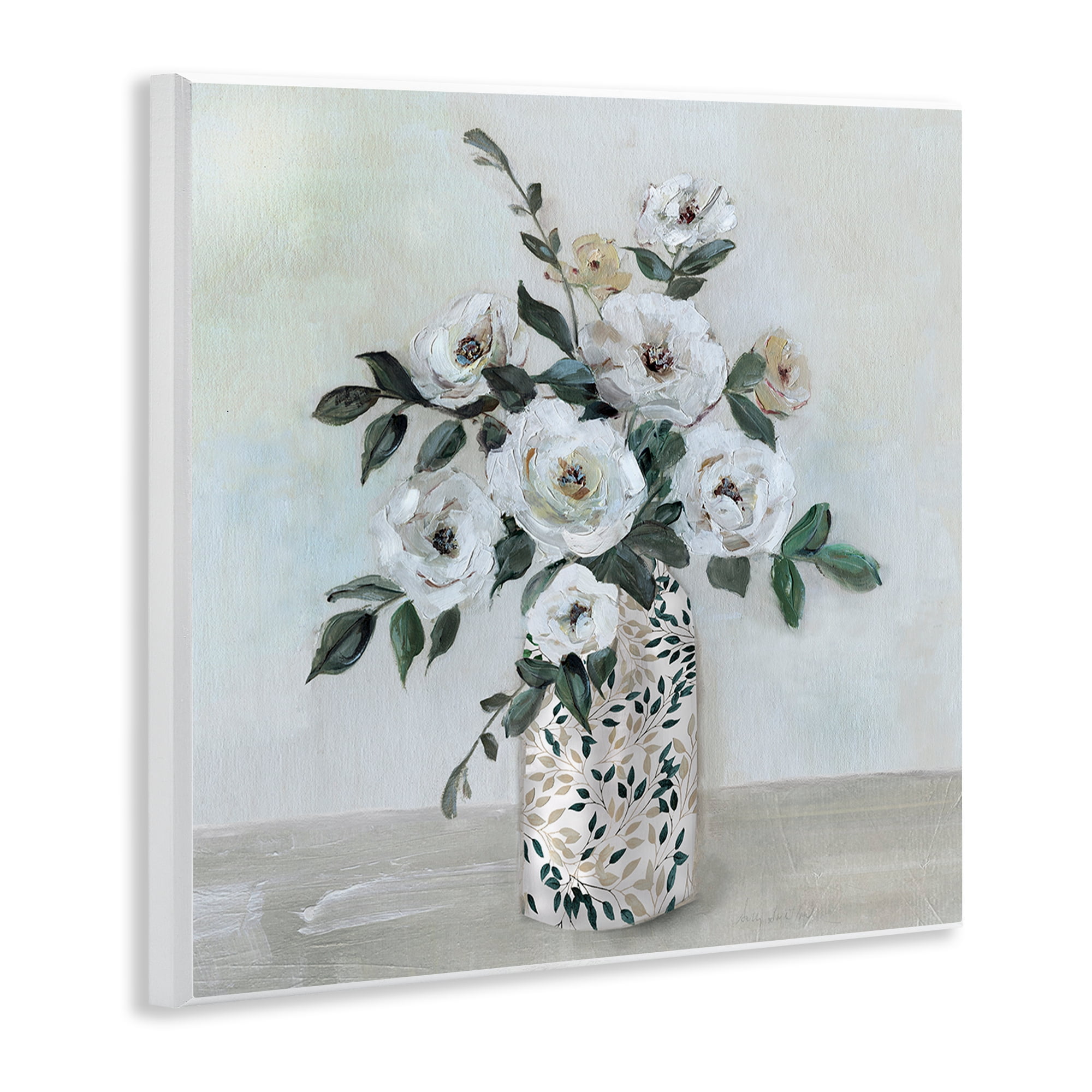 Stupell Industries Leaf Patterned Flower Vase Wall Plaque Art, design by Sally Swatland