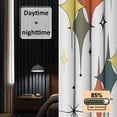 thumbnail image 3 of Colorful Diamond Blackout Curtains for Bedroom/Living Room, Pinch Pleated Black Out Curtains, Modern Geometric Middle Century White Room Darkening Window Drapes with Hooks 2 Panels, 39"x70", 3 of 8