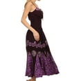 thumbnail image 3 of Sakkas Batik Triangle Smocked Empire Waist Dress - Eggplant - One Size, 3 of 4