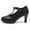 Black/T-Starp, variant on DADAWEN Women's Pumps Round Toe Platform Heels Mary Janes Dress Heels Bridal Wedding Party Shoes Black US Size 6