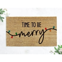 Time to Be Merry - Christmas Holiday Rug - Cute Christmas Decorations - Christmas Welcome Doormat - Festive Porch Decor - Xmas Holiday Decor 16x24 Inch