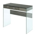thumbnail image 5 of Convenience Concepts SoHo 30" Tall 1 Drawer Glass 36-inch Desk, Weathered Gray/Glass, All Ages, 5 of 5