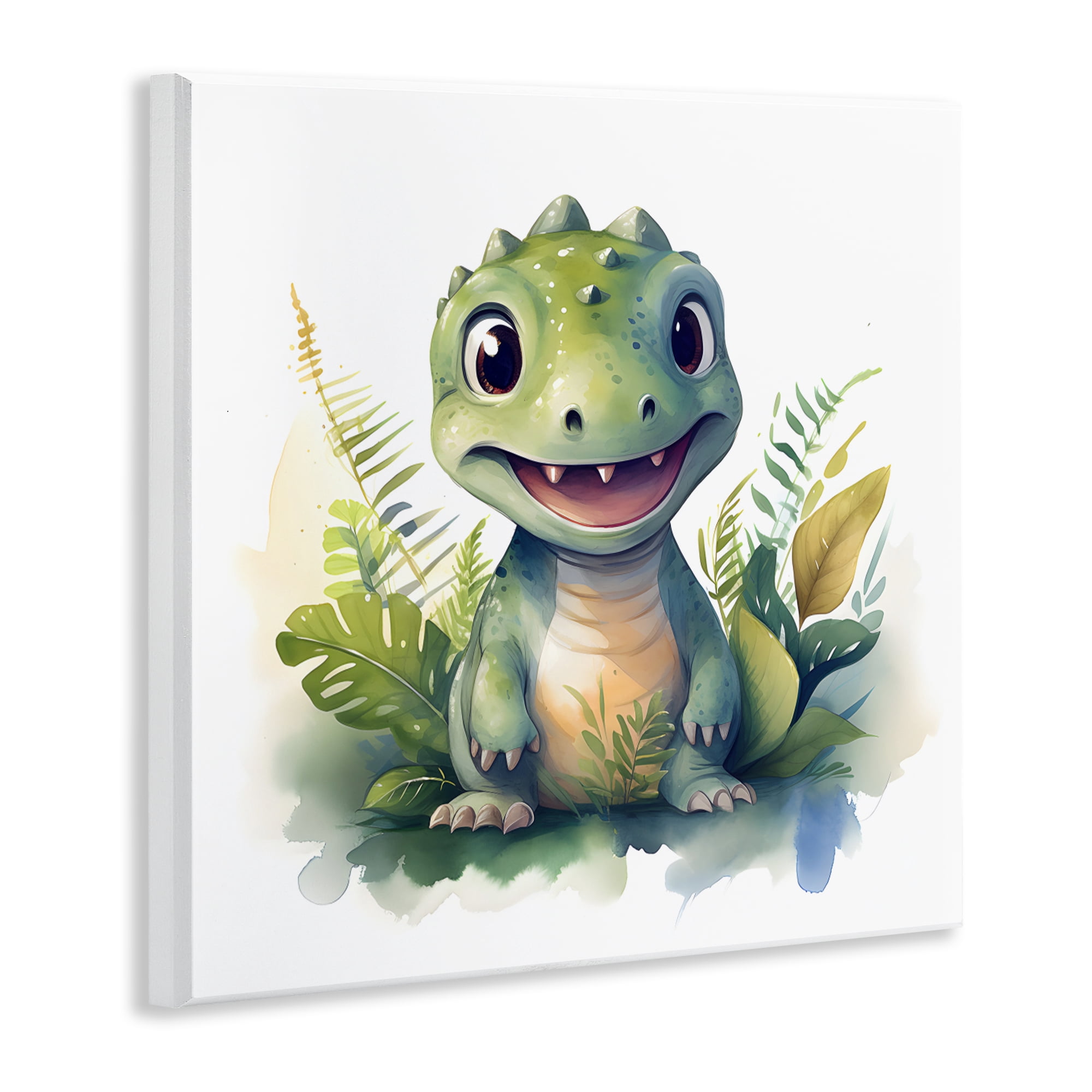 Stupell Industries Crafty Dino & Foliage Wall Plaque Art, design by Steve Hunziker