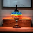thumbnail image 3 of SILVERFEVER Handmade Mosaic Turkish Large Lamp for Table Desk Bedside with LED Bulb 13" H Rainbow Lane, 3 of 6