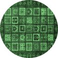 thumbnail image 1 of Ahgly Company Indoor Round Abstract Emerald Green Modern Area Rugs, 3' Round, 1 of 4