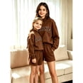 thumbnail image 3 of PARKE Matching Mother-Daughter Sweatshirt Set – Casual Embroidered-Letter Sweatshirt and Shorts, 3 of 6