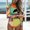 11Yellow, variant on Women's Swimsuit Long Sleeve Rash Guard UV Protection Wetsuit Front Zipper Printed Athletic Surfing One Piece Bathing Suit