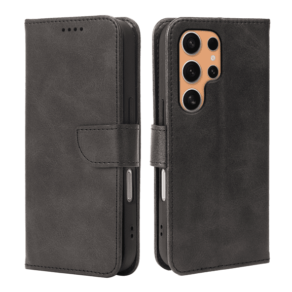 SELOZKE for Samsung Galaxy S24 Ultra Black Wallet Case with Credit Card Holder,PU Leather Magnetic Protective Phone Case