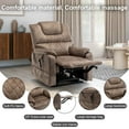 thumbnail image 6 of Velvet Power Lift Chair,180 Degree，Electric Lift Recliner with Lumbar Support Lays Flat Home Sofa,Massage Heating,400 lbs ,Brown, 6 of 11