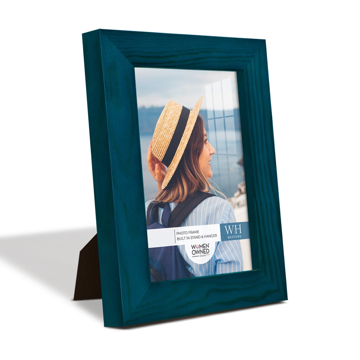 Woodgrain 3.5 in. x 5 in. Ocean Blue Picture Frame