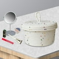 thumbnail image 4 of Tejida de Algodón Portátil, Cesto para , Organizador Decorativo con Tapa, Bolsa de Almacenamiento para Aperitivos, , Baño, Sala D Largo perfecl Cesta de misceláneas, 4 of 8