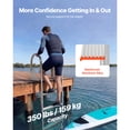 thumbnail image 2 of KFFKFF Flip-Up Dock Ladder, 4-Step, Heavy-Duty Aluminum Alloy Pontoon Boat Swim Ladder, with Non-Slip Wide Steps, 350 lbs Weight Capacity, Pull Rope Assist, 2 of 9