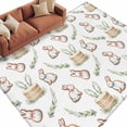 thumbnail image 6 of Cute Rabbits Area Rug 5x7 Washable Rug Non Slip Spring Eucalyptus Leaves Farmhouse Large Area Rug Soft Stainresistant Indoor Floor Carpet for Living Room Bedroom Home Office Dining Room Nursery, 6 of 8