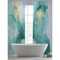 thumbnail image 4 of Green Marble Sheer Curtains 96 inches Long 2 Panels Set Abstract Modern Art Green Gradient Waves Tiers Sheers Rod Pocket Small Window Short Curtains for Kitchen Cafe, Each 52" W x 96" L, 4 of 7