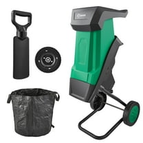 Saker 15-Amp Electric Wood Chipper, Wood Shredder & Leaf Mulcher with 1.54“ Cutting Diameter, Includes Collection Bag for Mulch & Yard Waste Cleanup