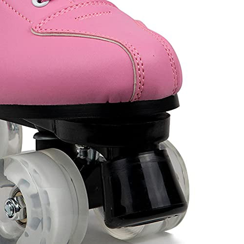 Wuwer Roller Skates for Women and Men Four-Wheel Flashing Women's Roller Skates for Beginner Girls Indoor Outdoor with Shoes Bag