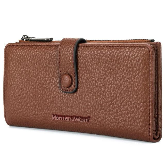 Billetera Montana West Long, plegable, con bloqueo RFID, para mujer