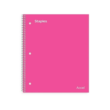 Staples Durable Poly Cover 1 Subject Notebook College Ruled 8-1/2" x 11" Pink TR51448G/51448