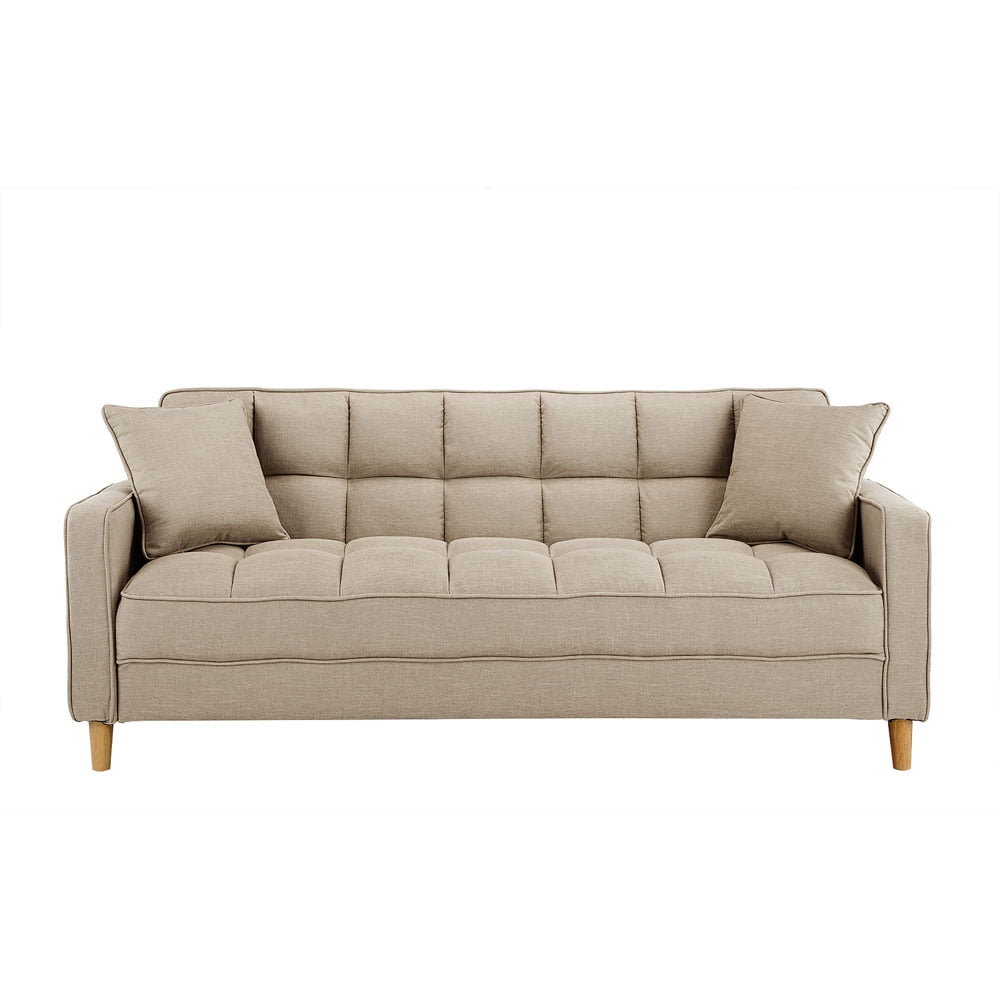 Modern Tufted Small Space Living Room Sofa, Beige