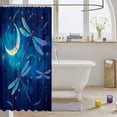 thumbnail image 3 of Manfei Cute Dragonflies Shower Curtain 72Wx72L,Dreamy Moon Stars Galaxy Bathroom Curtain,Deep Blue, 3 of 5