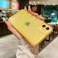 thumbnail image 3 of Compatible for iPhone 11 Clear Case, Cute Glitter Heart Rainbow Laser Holographic Bling Pattern Case for Women Girls Soft TPU Shockproof Camera Protective - Yellow, 3 of 10
