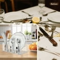 Clear Acrylic Utensil Caddy with Rotating Carry Handle, Divided Cutlery ...