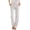 White, variant on KDFJPTH Women's Striped Linen Blend Pants Elastic Drawstring Waist Casual Summer Trousers with Pockets Beige L