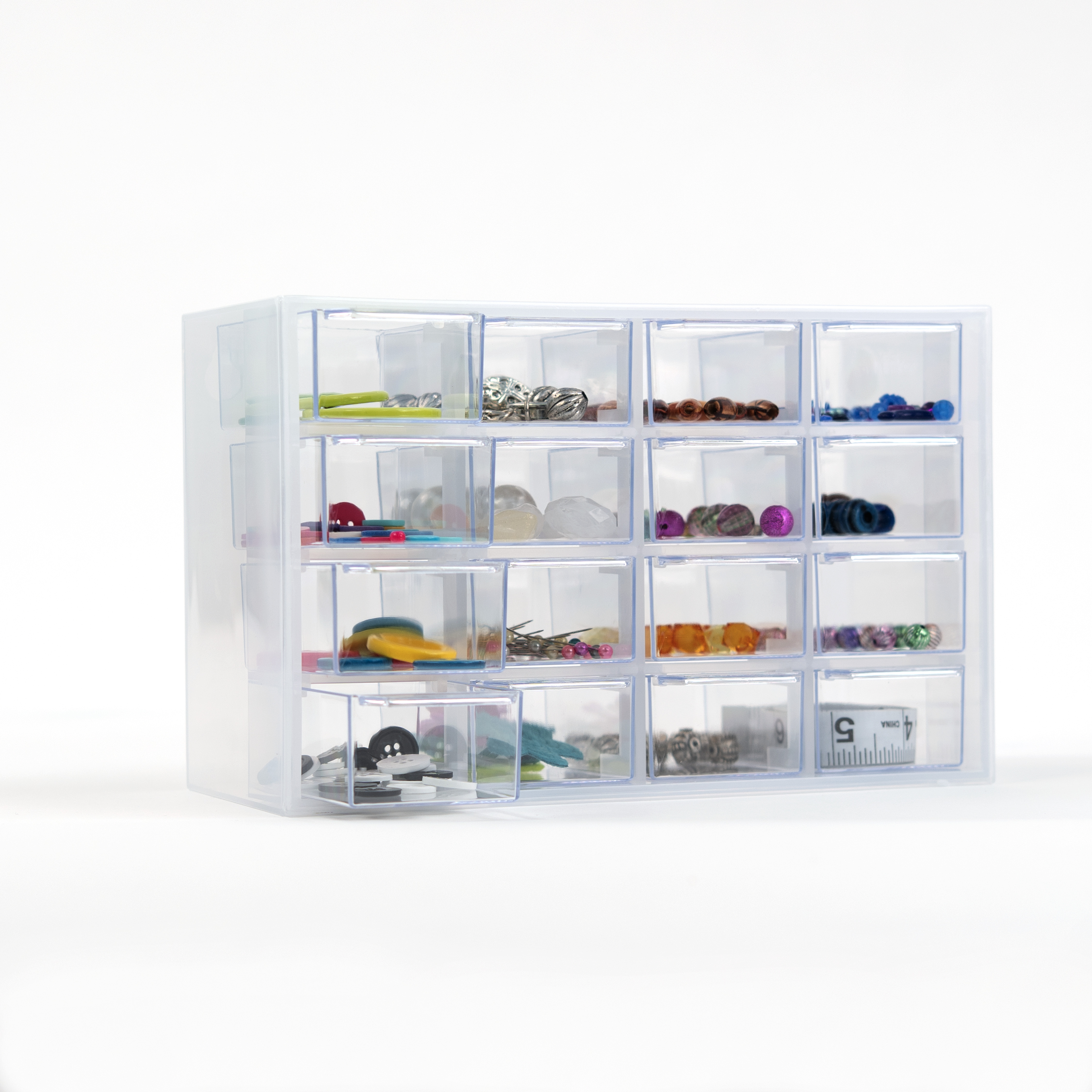 Everything Mary Clear 16-Drawer Organizer – Wall-Mountable Plastic Storage Cabinet for Crafts, Jewelry, Beads  Small Parts