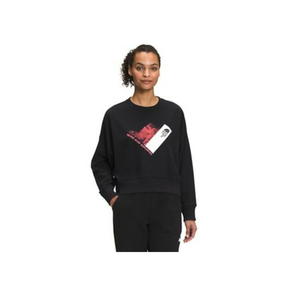 NORTH FACE Womens Black Ribbed Logo Graphic Sweatshirt L
