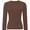 Chocolate, variant on Women's Long Sleeve T-shirts Crew Neck Slim Fit Layered Crop Tops Soft Basic Tee
