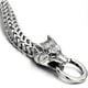 thumbnail image 5 of Pulsera con dije de lobo vikingo de roca para hombre, cadena de malla de acero inoxidable, pulseras punk de lobo dorado, joyería de motociclista de 21 cm, 5 of 5