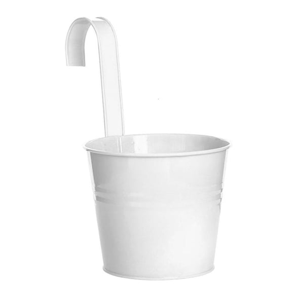 YIEMEEN Hanging Flower Pot Garden Pots Balcony Planter Metal Iron Bucket Holder Indoor Outdoor for Railing Fence Balcony