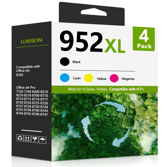 952XL Ink Cartridges Replacement for HP 952 XL 952 Ink Works for Office Jet 8710 7740 8720 8210 8715 8702 7720 8730 8740 8216 8725 8700 Printer (4 Pac