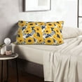 thumbnail image 6 of Pofeuu Blue Striped Sunflower Print Polyester Microfiber Plush Pillowcases, Super Soft and Cozy Pillow Case Covers with Envelop Closure（Pillow core not included）-20"x30", 6 of 6