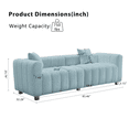 thumbnail image 2 of 84" Teddy Velvet 3-Seater Sofa, Modern Plush Bubble Couch with Deep Seat and 6 Metal Legs, Blue, For Living Room, Bedroom, Office, 2 of 7