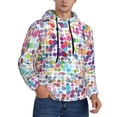thumbnail image 2 of Sikiie Colorful Watercolor Dots Men's Hoodie, Essentials Hoodie, Sweatshirt, Pullover Hooded Sweatshirt for Men-Medium, 2 of 7