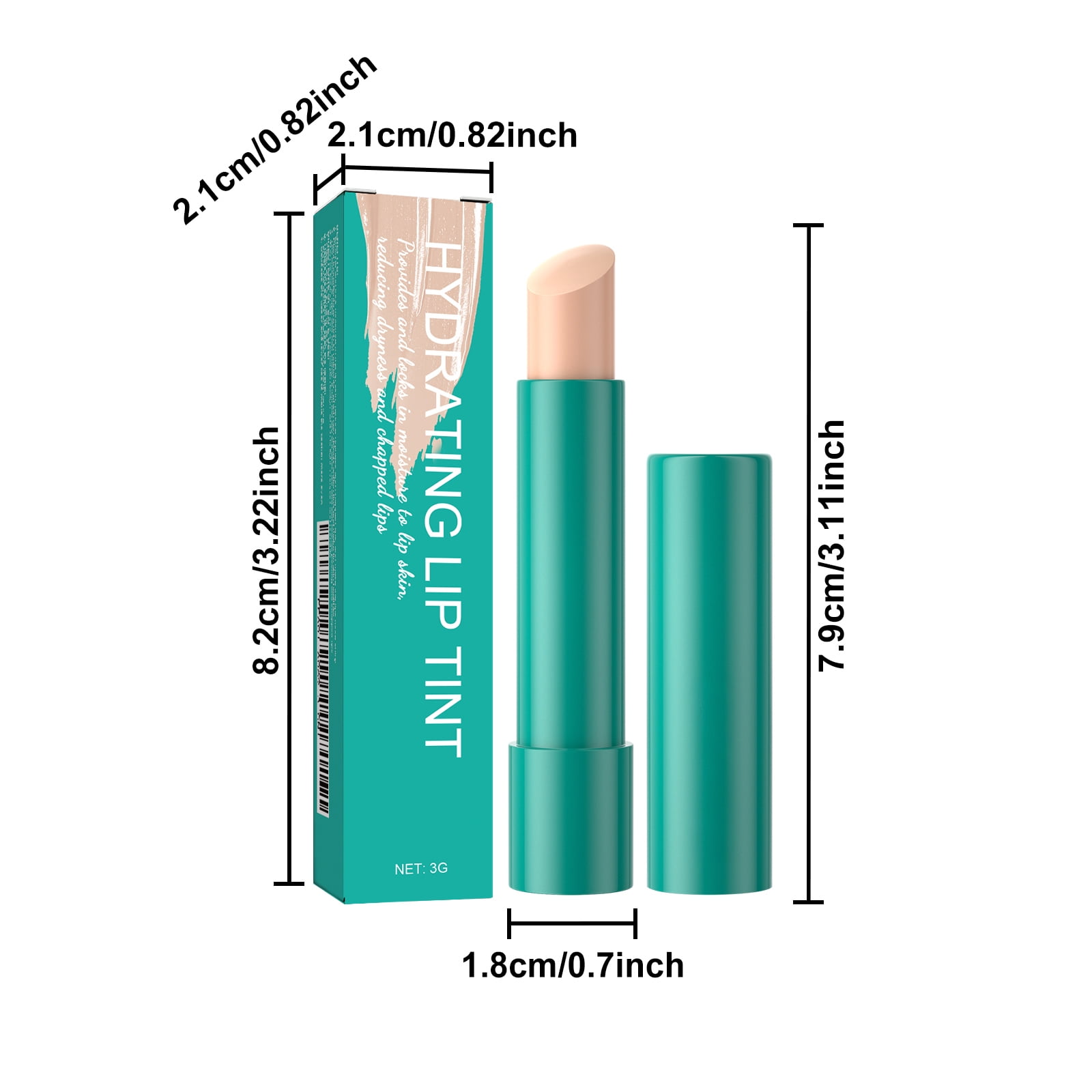Alvantor Lipstick Shine Hydrating Tinted Lip Balm, Reduce Lip Lines and Smooth Lips, Clear Shimmer 0.1oz